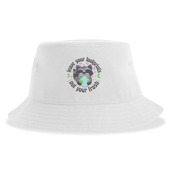 Leave Your Footprints Not Your Trash Earth Day Sustainable Bucket Hat