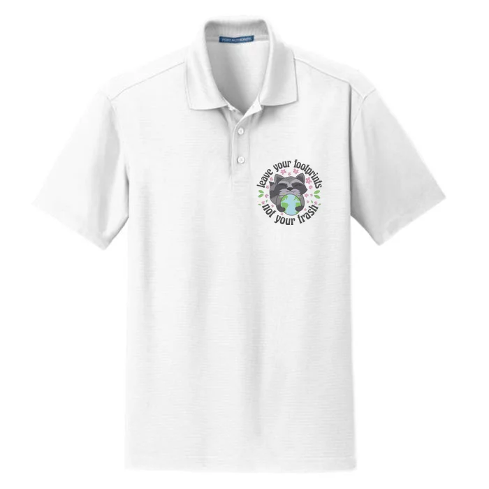 Leave Your Footprints Not Your Trash Earth Day Dry Zone Grid Performance Polo