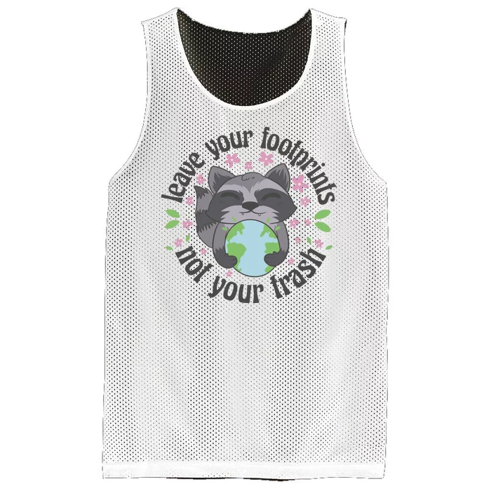 Leave Your Footprints Not Your Trash Earth Day Mesh Reversible Basketball Jersey Tank