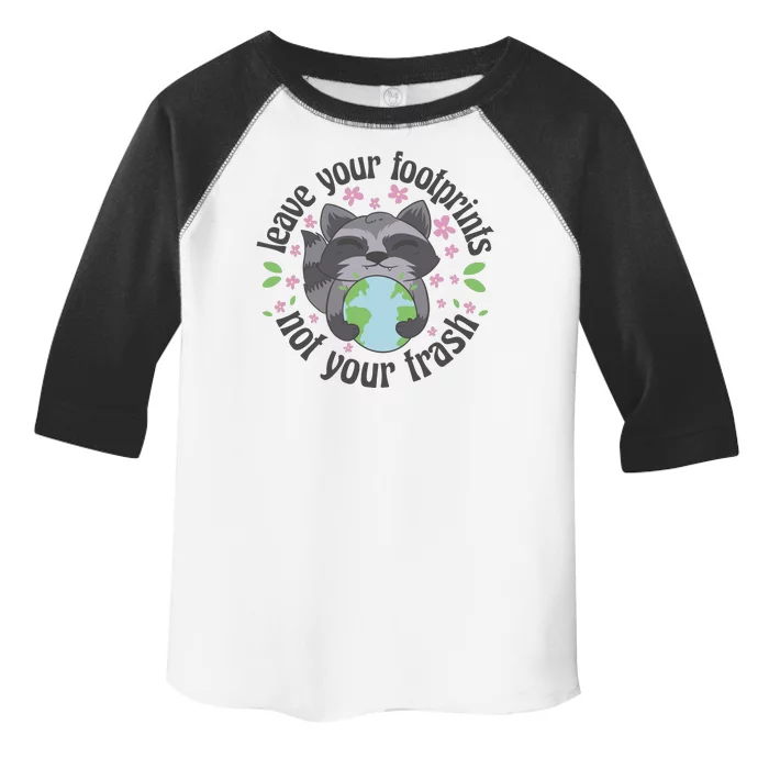 Leave Your Footprints Not Your Trash Earth Day Toddler Fine Jersey T-Shirt