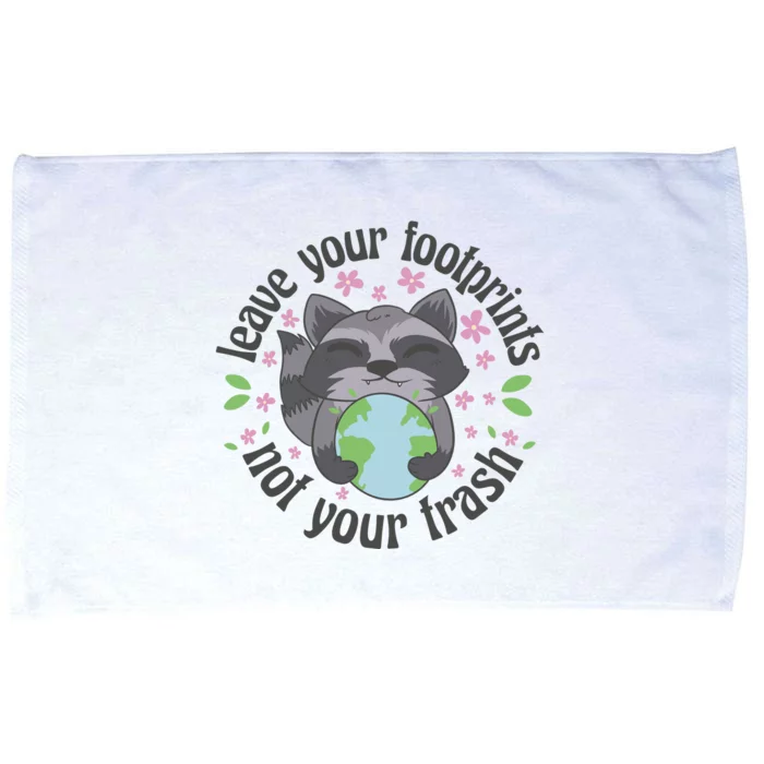 Leave Your Footprints Not Your Trash Earth Day Microfiber Hand Towel