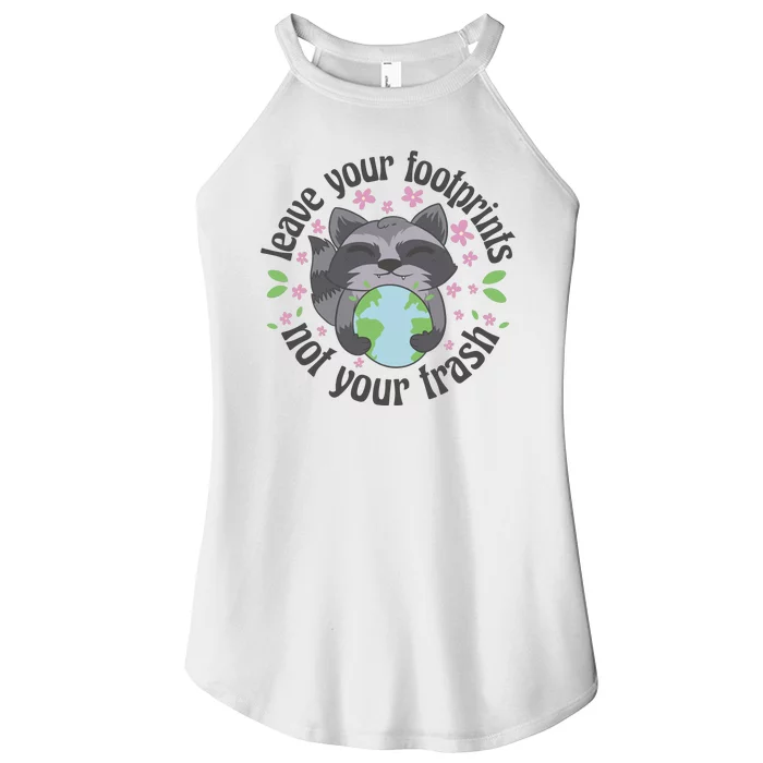 Leave Your Footprints Not Your Trash Earth Day Women’s Perfect Tri Rocker Tank