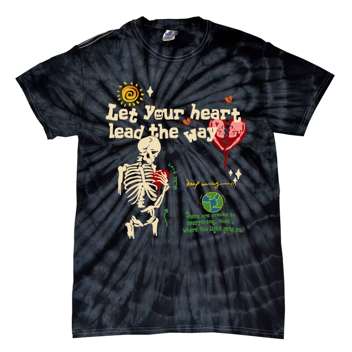 Let Your Heart Lead The Way Skeleton Tie-Dye T-Shirt