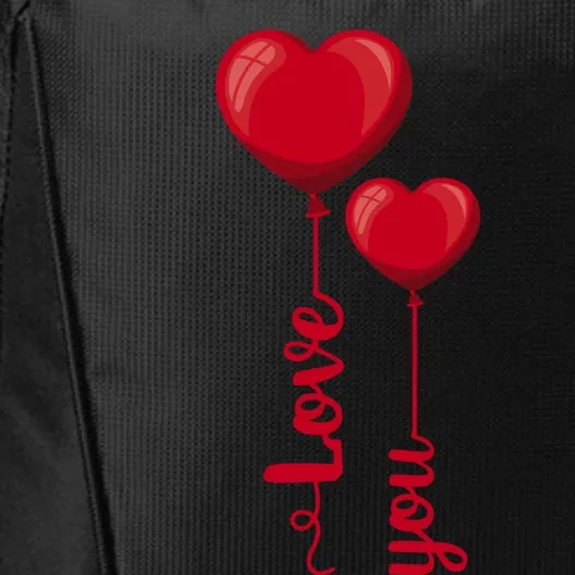 Love You Heart Balloons Valentine's Day Cute Gift City Backpack