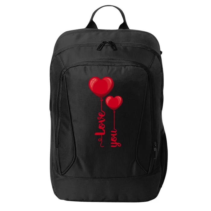 Love You Heart Balloons Valentine's Day Cute Gift City Backpack