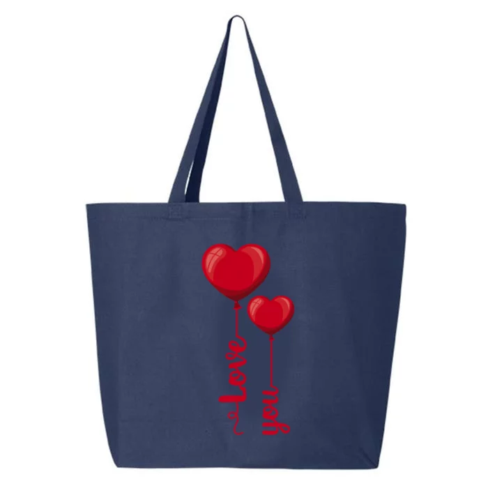 Love You Heart Balloons Valentine's Day Cute Gift 25L Jumbo Tote