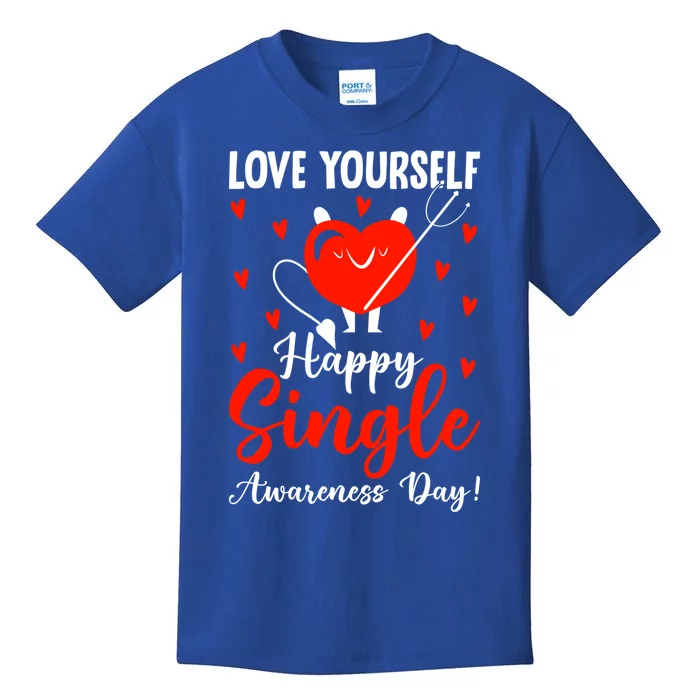 Love Yours Happy Single Awareness Day Funny Valentine Gift Kids T-Shirt