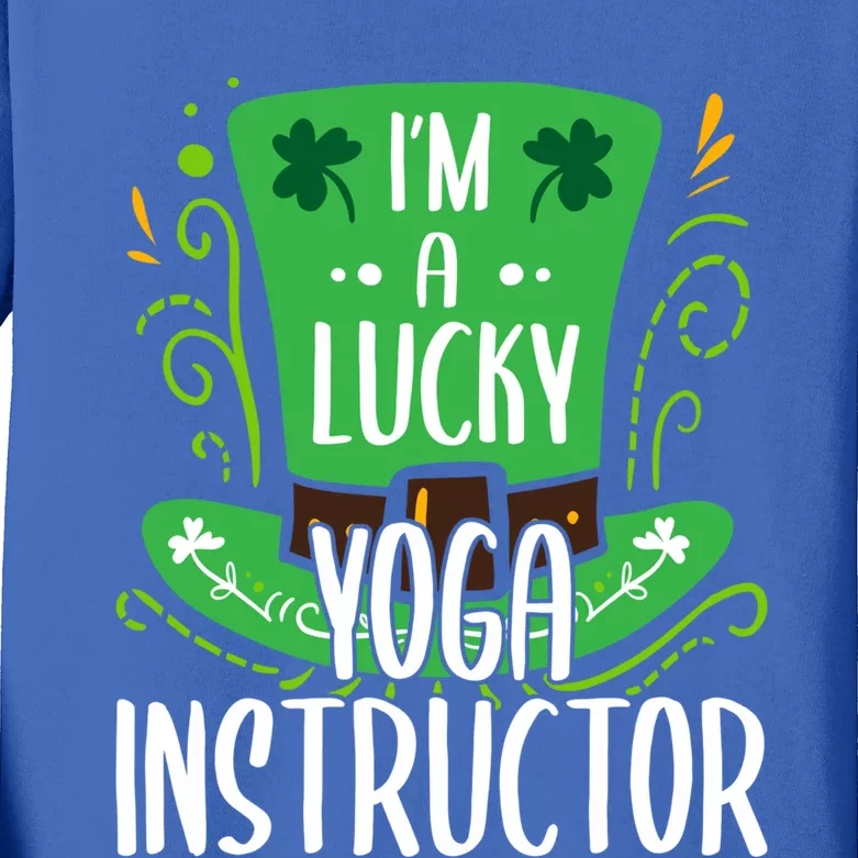 Lucky Yoga Instructor St Patricks Day Yoga Instructors Cute Gift Kids Long Sleeve Shirt