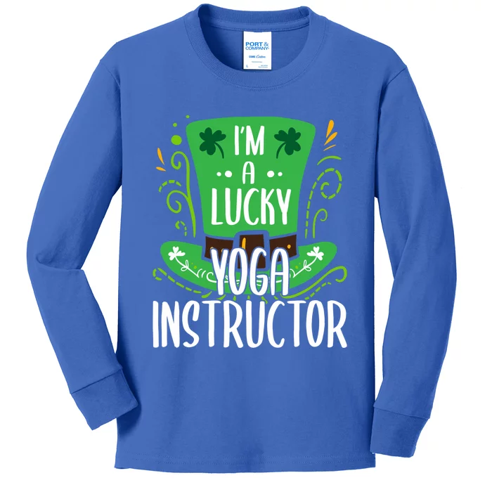 Lucky Yoga Instructor St Patricks Day Yoga Instructors Cute Gift Kids Long Sleeve Shirt