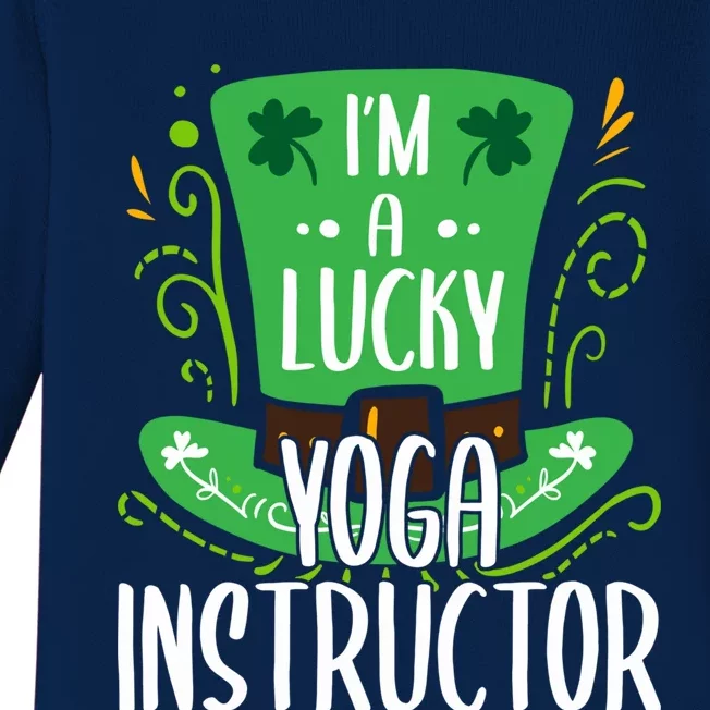 Lucky Yoga Instructor St Patricks Day Yoga Instructors Cute Gift Baby Long Sleeve Bodysuit