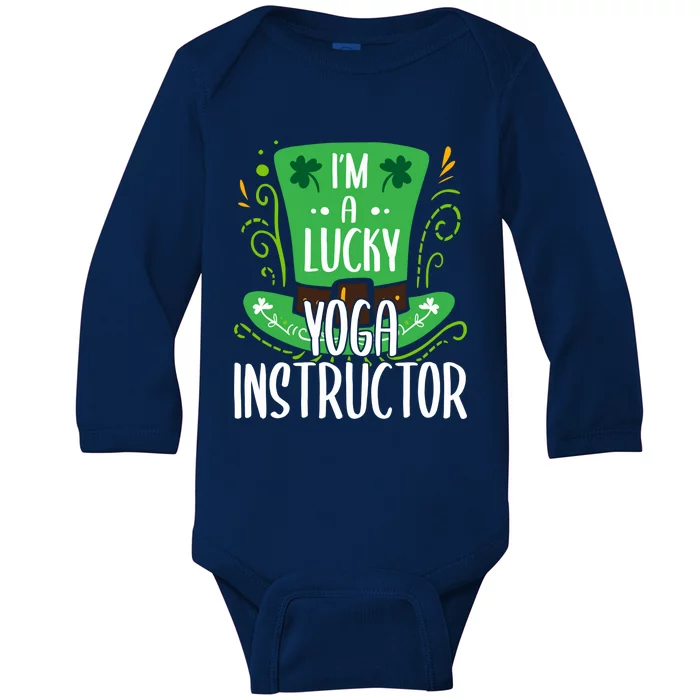 Lucky Yoga Instructor St Patricks Day Yoga Instructors Cute Gift Baby Long Sleeve Bodysuit