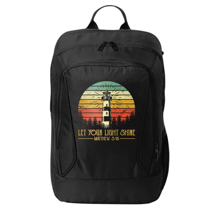 Let Your Light Shine Christian Believer Religious Lighthouse City Backpack