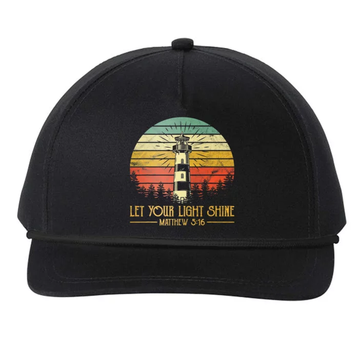 Let Your Light Shine Christian Believer Religious Lighthouse Snapback Five-Panel Rope Hat