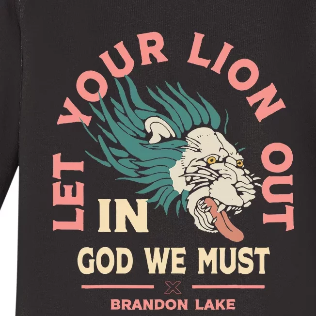 Let Your Lion Out We Must Merch Baby Long Sleeve Bodysuit