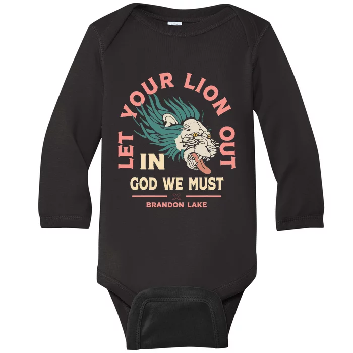 Let Your Lion Out We Must Merch Baby Long Sleeve Bodysuit