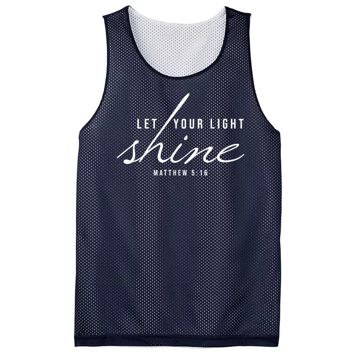 Let Your Light Shine Matthew 5:16 Mesh Reversible Basketball Jersey Tank