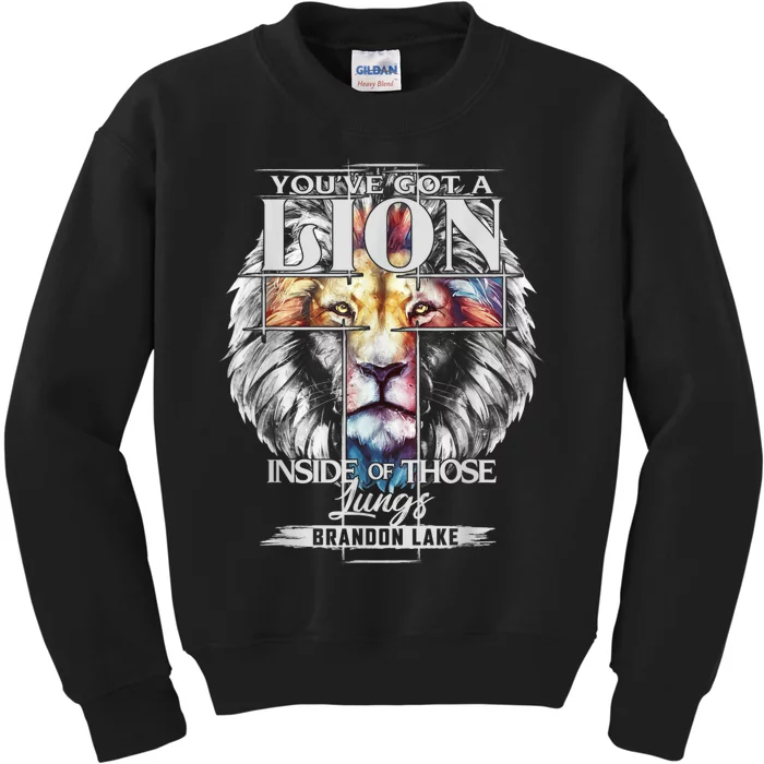 Let Your Lion Out Brandonlake Merch Praise Jesus Kids Sweatshirt