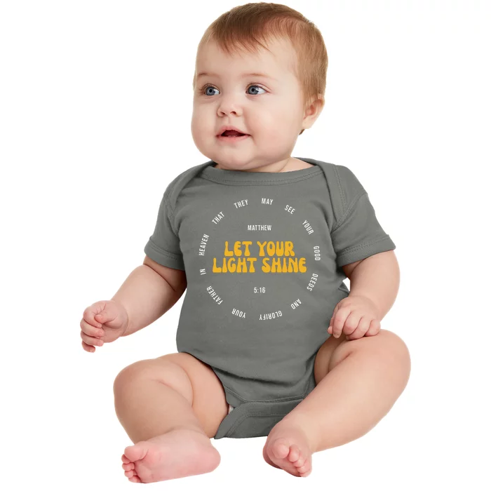 Let You Light Shine Matthew 5:16 Positive Bible Verse Baby Bodysuit