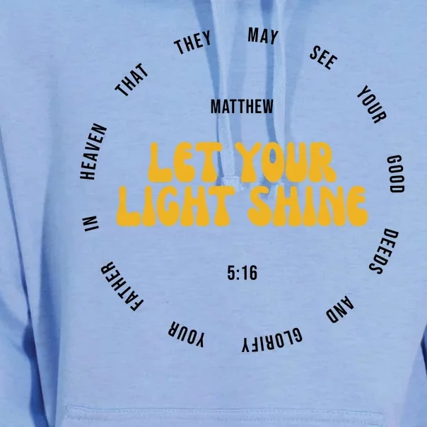 Let You Light Shine Matthew 5:16 Positive Bible Verse Unisex Surf Hoodie