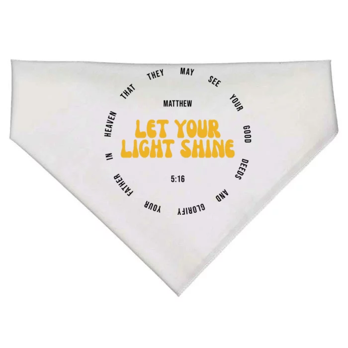 Let You Light Shine Matthew 5:16 Positive Bible Verse USA-Made Doggie Bandana