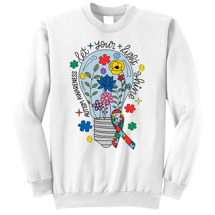 Let Your Light Shine Autism Awareness Month Mom Sweatshirt