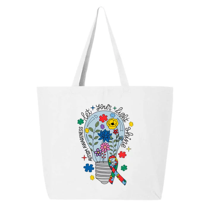 Let Your Light Shine Autism Awareness Month Mom 25L Jumbo Tote