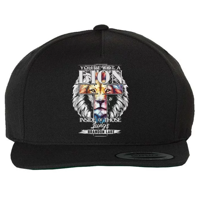 Let Your Lion Out B.R.A.N.D.O.N Lake Merch Praise Jesus Wool Snapback Cap