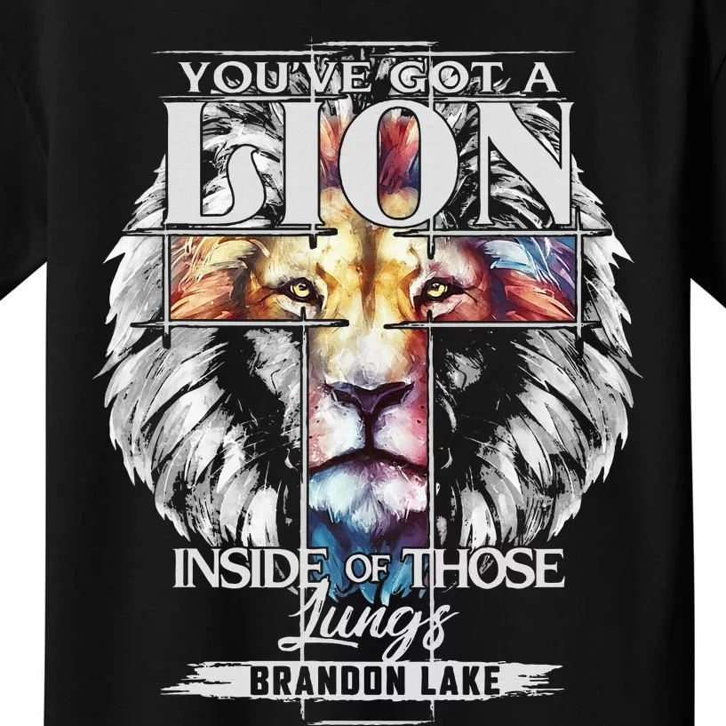 Let Your Lion Out B.R.A.N.D.O.N Lake Merch Praise Jesus Kids T-Shirt