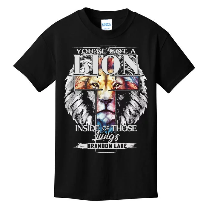 Let Your Lion Out B.R.A.N.D.O.N Lake Merch Praise Jesus Kids T-Shirt