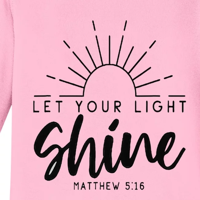 Let your light shine Jesus Christian Lover Baby Long Sleeve Bodysuit