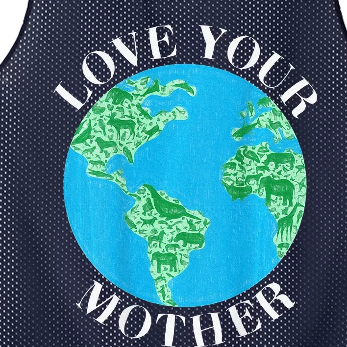 Love Your Mother Climate Change Global Warming Earth Day Mesh Reversible Basketball Jersey Tank