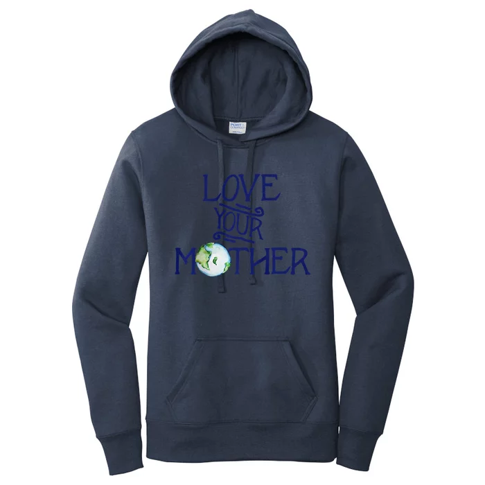 Love Your Mother Earth Day Watercolor Art Earthy Women's Pullover Hoodie