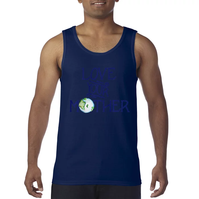 Love Your Mother Earth Day Watercolor Art Earthy Tank Top