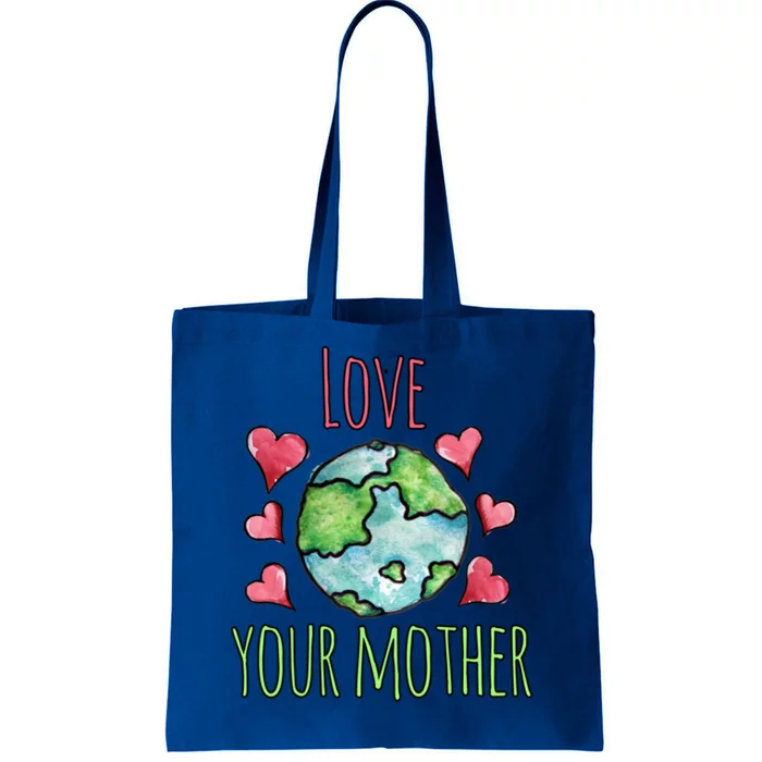 Love Your Mother Earth Gift Earth Day Watercolor Art Tote Bag