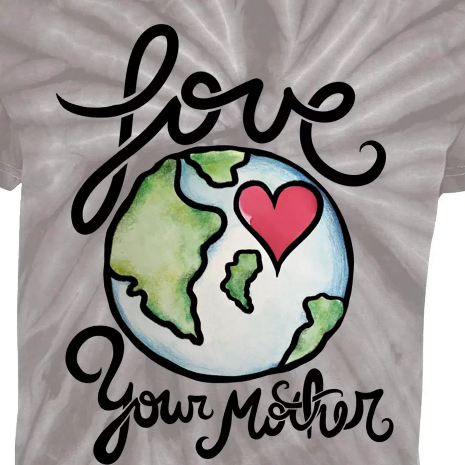 Love Your Mother Earth Day Heart Art Cool Gift Kids Tie-Dye T-Shirt