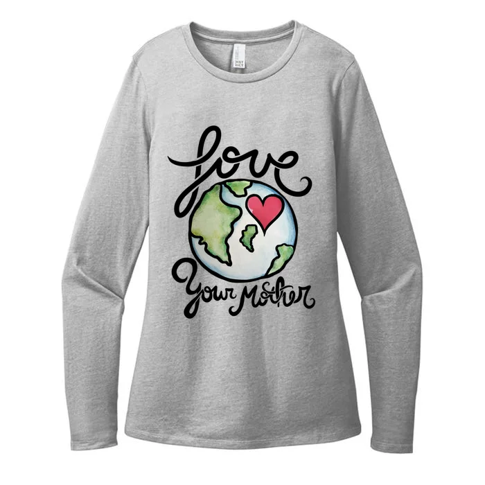 Love Your Mother Earth Day Heart Art Cool Gift Womens CVC Long Sleeve Shirt