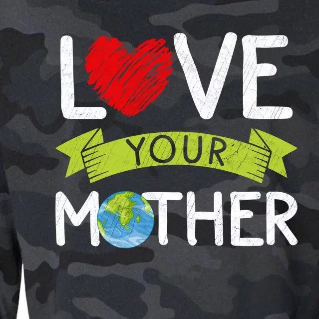 Love Your Mother Earth Day Graphic Earth Day Costume Great Gift Cropped Pullover Crew