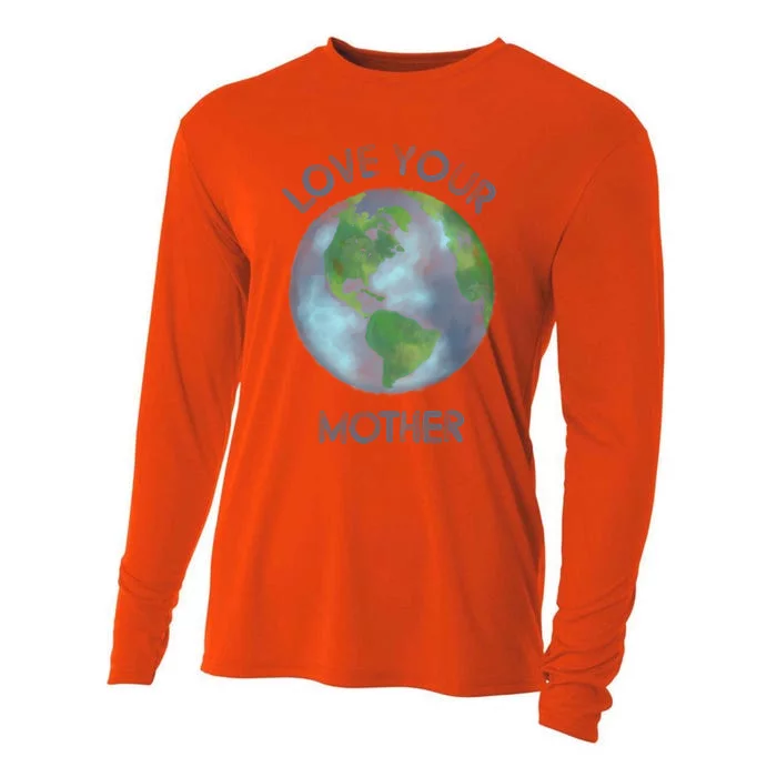 Love Your Mother Earth Watercolor Gift Cooling Performance Long Sleeve Crew