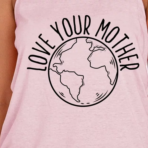 Love Your Mother Funny Earth Lover Save Nature Gift Women's Knotted Racerback Tank