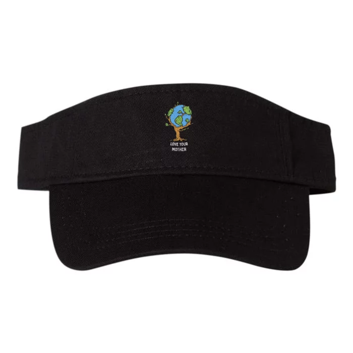 Love Your Mother Earth Day Gift Environt Eco World Tree Cool Gift Valucap Bio-Washed Visor