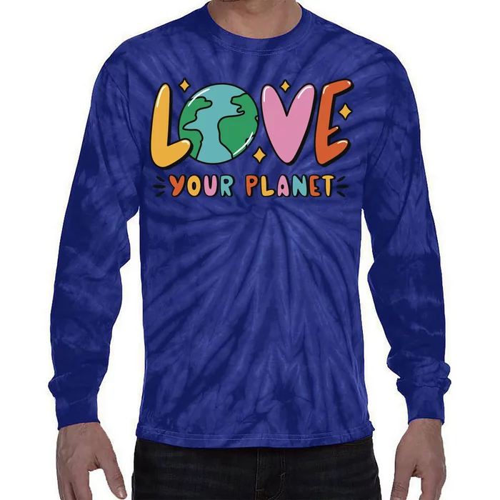 Love Your Planet Earth Day Tie-Dye Long Sleeve Shirt