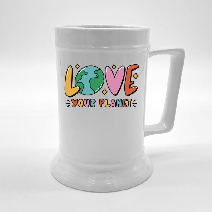 Love Your Planet Earth Day Front & Back Beer Stein