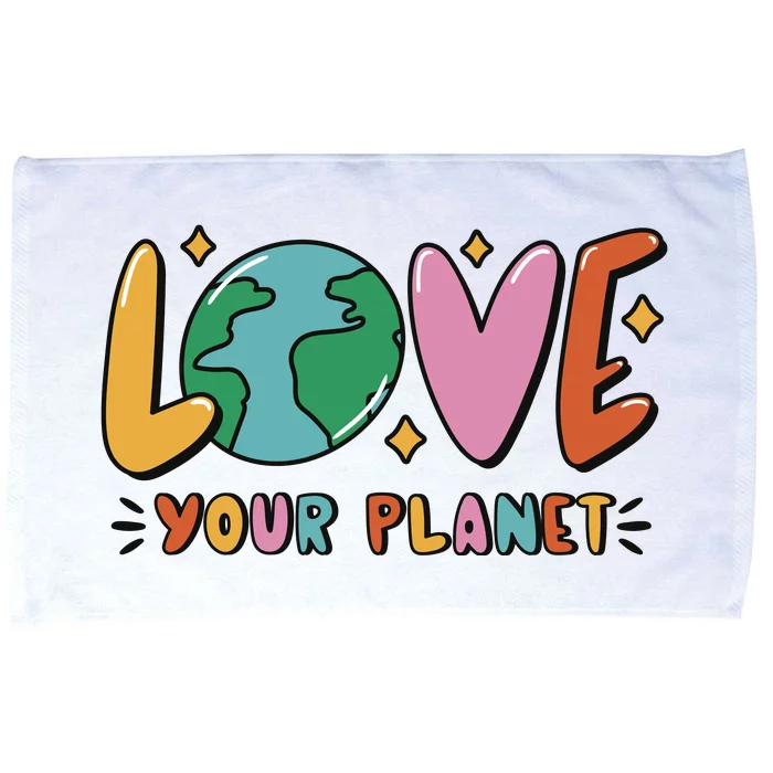 Love Your Planet Earth Day Microfiber Hand Towel