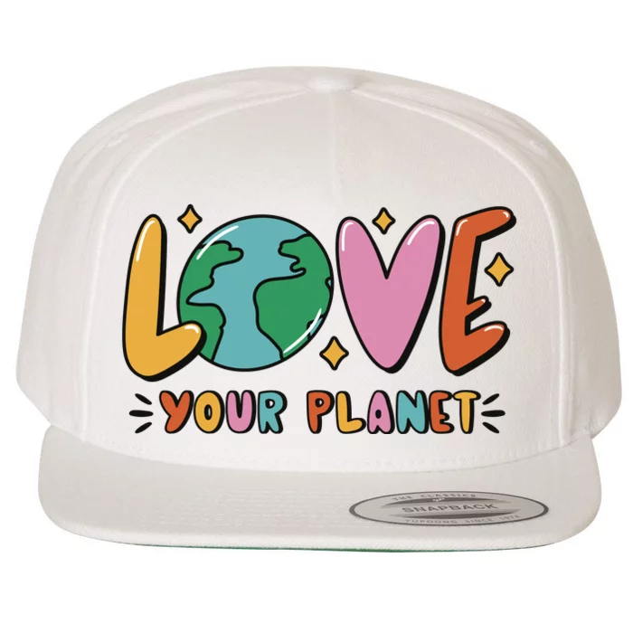 Love Your Planet Earth Day Wool Snapback Cap