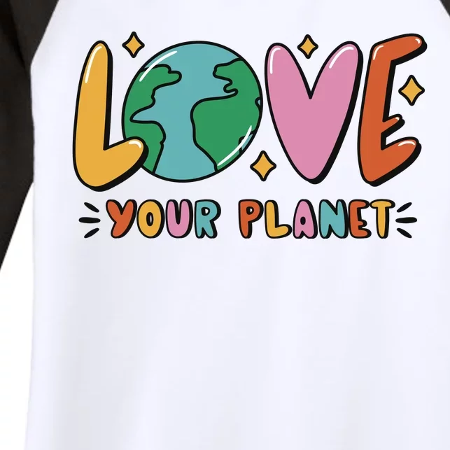 Love Your Planet Earth Day Women's Tri-Blend 3/4-Sleeve Raglan Shirt