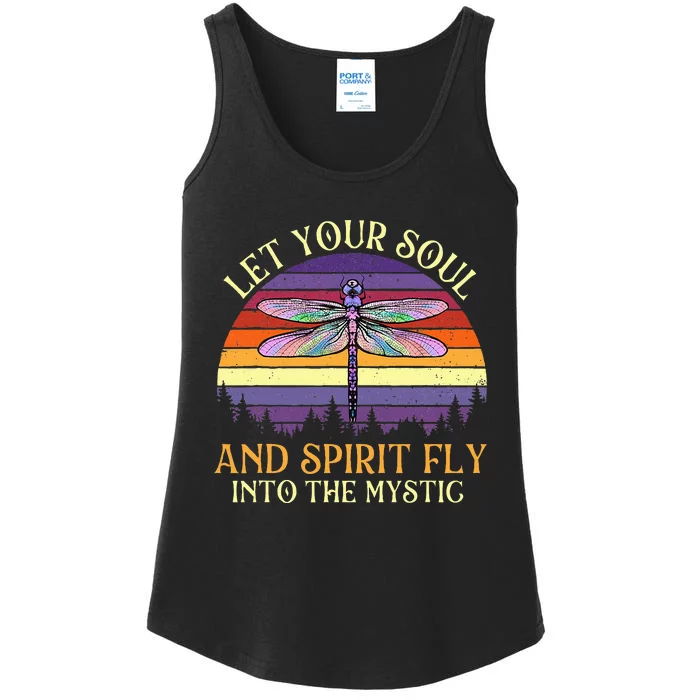 Let Your Soul And Spirit Fly Into The Mystic Dragonfly Lover Ladies Essential Tank