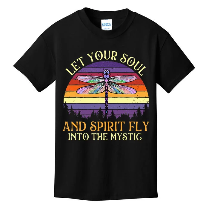 Let Your Soul And Spirit Fly Into The Mystic Dragonfly Lover Kids T-Shirt