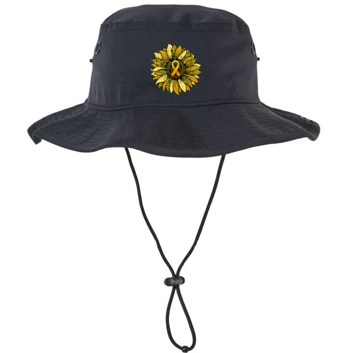 Leopard Yellow Sunflower Childhood Cancer Awareness Legacy Cool Fit Booney Bucket Hat