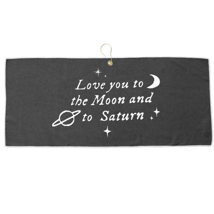 Love You To The Moon & Saturn Large Microfiber Waffle Golf Towel