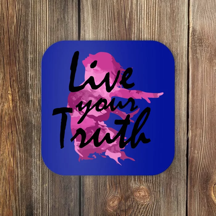 Live Your Truth Quote S Empowert Watercolor Art Meaningful Gift Coaster